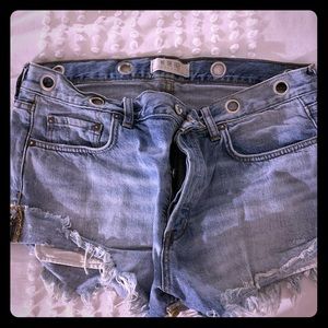 Free People Distressed Jean Short